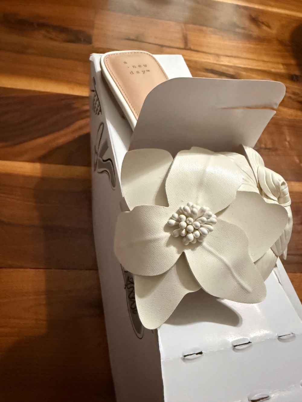 Women's Alyssa Floral Slide Sandals - A New Day White (size 10, NWT) - Picture 12 of 15